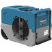 An AlorAir Storm LGR 1250 blue and grey industrial dehumidifier with a fan.