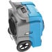 A blue and grey AlorAir Storm Elite 125 commercial dehumidifier with wheels.