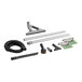 A ProTeam backpack vacuum with accessories and tools.
