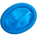 A close up of a blue First Aid Only nitrile finger cot.