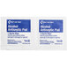 A white packet labeled "First Aid Only Alcohol Antiseptic Pad" with blue text containing two alcohol antiseptic pads.