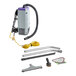 A ProTeam backpack vacuum with hard floor tools.