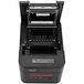 An Adesso Nuprint 310 black thermal receipt printer with an open lid.