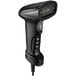 An Adesso 1D handheld barcode scanner with a cord attached.