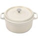 A white GET Heiss round pot with a lid.