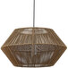 A Globe pendant light with a twine shade.