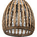 A Globe Modern Farmhouse Woven Rattan Pendant Light with a light bulb inside.