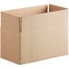 A Lavex Kraft cardboard shipping box with a cut out top on a white background.