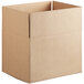 A brown Lavex cardboard shipping box with a cut out top.