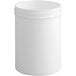 A white plastic container with a white lid.