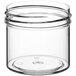 A case of 462 clear plastic jars with lids.