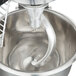 A Globe SP20 mixer with a Globe aluminum spiral dough hook in it.
