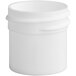 A white polypropylene jar with a lid.