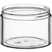 A clear plastic container with a lid.