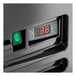 The digital display on an Avantco black vertical air curtain merchandiser.
