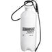 A white Chapin 3 gallon sprayer with a black hose.