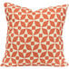 An Astella peach and white outdoor throw pillow with a geometric pattern.