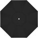 A black umbrella with a white circle in the center.