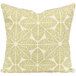 An Astella white and yellow throw pillow with a leaf pattern.