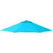 A blue California Umbrella canopy on a white background.