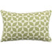 An Astella marquee fern and pesto throw pillow with a green and white geometric pattern.