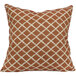 An Astella apricot and white outdoor throw pillow with a geometric pattern.
