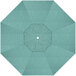 A top view of a blue California Umbrella canopy with a hole in the center.