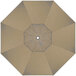 A top view of a Heather Beige California Umbrella canopy with a circular pattern in the center.