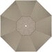 A top view of a taupe California Umbrella open canopy.