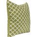 An Astella Lavalier Palm and Pesto throw pillow with a white diamond pattern on a green background.