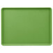 A green rectangular tray with a white border.