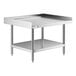 A Regency stainless steel equipment stand with undershelf and legs.