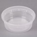 A clear plastic container with a lid.