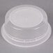 A Pactiv translucent plastic container with a clear lid.