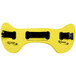 A yellow object with black straps.