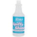 A bottle of Noble Chemical Spiffy Shine metal polish with a label.