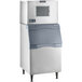 A Scotsman air cooled small cube ice machine with a stainless steel cabinet.