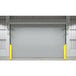 Ideal Warehouse ECONO left angled overhead door track protector attached to a white metal wall.