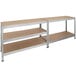 An AR Shelving heavy-duty galvanized boltless metal shelving unit with fiberboard shelves.