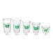 A New Roots clear plastic cup with green text and a green logo.