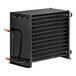 A black rectangular Avantco condenser coil with wires.