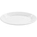 A white oval platter with a white background.