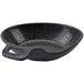 A cheforward black melamine bowl with a handle on a white background.