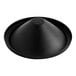 A black stainless steel lid for a cone-shaped container.