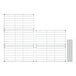 A drawing of a grid of lines and rods with holes.
