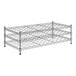 A Regency chrome wire wine rack with three shelves.