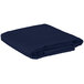 A folded navy blue table cover on a white background.