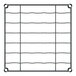 A black metal grid with black lines for holding wine bottles.