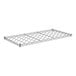 A metal grid shelf from Regency Wire Wine Shelves on a white background.
