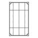 A black metal grid with five circles for wine bottles.